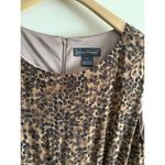 Jessica Howard  Dress 12 Belt Midi Brown Leopard Print Sleeveless Back Zip Career Photo 2
