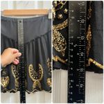 Free People Vintage Black Gold Bead Sequence Chiffon Overlay Mini Skirt Small Photo 11