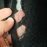 Theia Gold & Black Midnight Lace Crewneck Lace See Through Sheath Dress Size 6 Photo 5