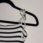 Forever 21  Black and White Striped A Line Stretch Skater Dress Tie Straps Photo 2