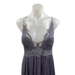 Free People Adella Gray Lace Sleeveless Cami Camisole Maxi A-Line Tank Dress M Photo 1