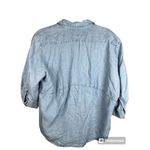 ZARA Women's Blue Jean/ Denim Chambray Half Sleeve V Neck Blouse Size Small Photo 1
