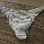 Lululemon  Blue & White Smocked Stripe Pattern Mid Rise Skimpy Swim Bottom Size 8 Photo 3