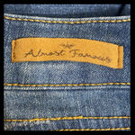 Almost Famous dark blue Mid-rise Rugged Jeans - size 5 regJunior. Gently warn and excellent rugged condition. Measurements approximately 14” waste x 37” long x 9” rise. Non smoking home. priced to sell at as is condition. Don’t like my price, make reasonable offer! And thank you for checking my closet. Photo 4