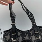 DKNY Black & White Printed Leather Trim Shoulder Handbag Purse Y2K Baguette Photo 6