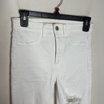 American Eagle Super Hi-rise Stretch White Distressed Jegging jeans Crop Size 4 Photo 2