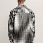 ZARA  Men’s Flannel Shirt Jacket Size M Black White Gingham Button Up Over-shirt Photo 1