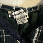 American Eagle Outfitters XS Summer Top Navy Beige Plaid Babydoll Lace Photo 2