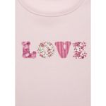 Mango  Amor Stitched Printed Cotton-Blend T-Shirt Pink Love NWT Medium Photo 2