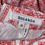 Soiéblu Soieblu medium women’s lined red white geometric print halter dress button neck Photo 4