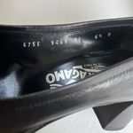 Salvatore Ferragamo FERRAGAMO Sz 6.5 Black Leather Buckle Heeled Slip On Loafer Round Toe Shoes Photo 4