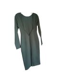 NWT Lulus Olive Green Open Back Long Sleeve Round Neck Dress Size L Party Knee L Size L Photo 6