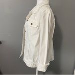 Red Star white denim jean jacket distressed ripped loose fit cotton casual NEW Size M Photo 4