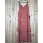 Lulus NWT  Luxe Perfection Rusty Rose Pleated Tiered Backless Maxi Dress Sz XXL Photo 1