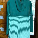 LuLaRoe NWT Amber Lightweight Green Striped Hoodie Hacci Size Large Photo 7