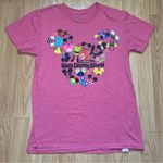 Mickey Ears Pooh Bear TShirt Women’s Small Red Walt Disney World Collage Photo 0