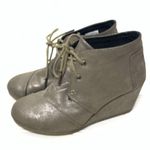Toms  Metallic Lace Up Desert Wedge Ankle Bootie629 Photo 4