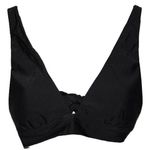 Aerie NWT Womens Longline Triangle Bikini Top Black Nylon Bikini Swimwear Size M Photo 0