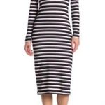 Nsr Sweater Dress Quinn Stripe Ribbed Knit Long Sleeves Turtleneck Size L NWT Photo 0