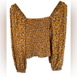 American Eagle  Outfitters Floral Smocked Blouse - Brown Photo 3