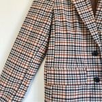 A New Day Brown Pink Rust Plaid Two Button Tailored Blazer Jacket Oversized Small Lined Photo 7