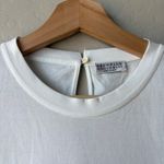 Brunello Cucinelli Brunello‎ Cucinelli White Stripe Patterned Crewneck Short Sleeve T-Shirt Size M Photo 4