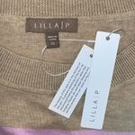Lilla P NWT Size XL Colorblock Stripe 3/4 Sleeve Silk Blend Sweater Top Photo 4