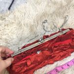 Red Evening Bag with Rhinestone Bow Silver Photo 4
