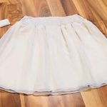 Gianni Bini NWT  XS Cream Gold Beaded Belt Mini Skirt Layered Flare Summer Photo 6