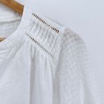FatFace White Winnie Button Through Blouse 3/4 Sleeves Crochet Eyelet Size 14 Photo 6