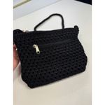 Lina Black Woven Crossbody Bag Small Purse Silver Charm Handmade Style Cute Photo 1