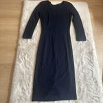 Babaton  Made in Italy Women's Navy Bodycon Midi Dress Long Sleeve Work Evening 4 Photo 1