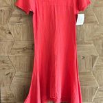 NWT Manta Del Lago Short Sleeve Dress Small Peach Boho Shark Bite Hem Orange Photo 0