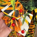 Womens Tropical Leaf Hibiscus Sheer Dress Swim Coverup Maxi Long Sleeve Large Green Photo 6