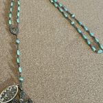 Art Deco Style RosaryAqua Glass Beads Silver Photo 0