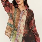Free People We The Free flower patch long sleeve button down blouse Photo 0