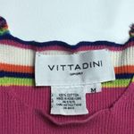 Adrienne Vittadini Vtg 80's Vittadini Sport Tunic Sweater Womens Oversized M Cotton Pink Stripe Photo 1