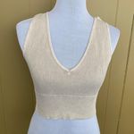 NIKIBIKI women S v-cut ribbed crop tank top cream Photo 0