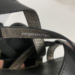 Ecco  Women's Sz 41 Strappy Black & Silver Sandals 1" Heel Crisscross Photo 12