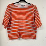 Marimekko X Uniqlo Orange & Grey Striped Short Sleeve Tee Shirt S Photo 1