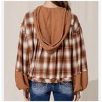 NEW MISS ME
Orange Multi Plaid Thermal Hoodie Balloon Sleeve Size Small Photo 3