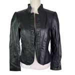 White House | Black Market NWT WHBM Leather Peplum Jacket Black Size M Photo 1