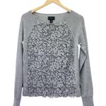 J.Crew  Collection Lady Lace Popover Heather Gray Merino Wool Sweater Size Small Photo 2