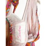 Sundress Amina Dress Size Large Fuchsia orange Print Halter Neck Asymmetric Hem Photo 5