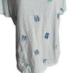 Talbots  Embroidered Sandals Striped Top Striped Nautical‎ Beach Tee Women Size M Photo 4