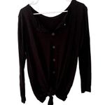 Classic black long sleeved button down v Photo 0