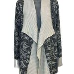 Mudd  Cream and Gray Long Sleeve Open Front Cardigan Sweater Size Small Photo 0