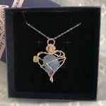 Aquamarine Necklace with 925 18” Necklace in gift box. Flawless blue stone. Photo 1