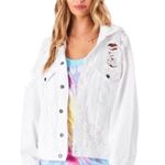 LF Carmar White Distressed Jean Jacket Denim Jacket π€ Photo 0