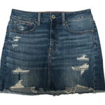 American Eagle  Outfitters high rise distressed mini denim skirt 6 Photo 0